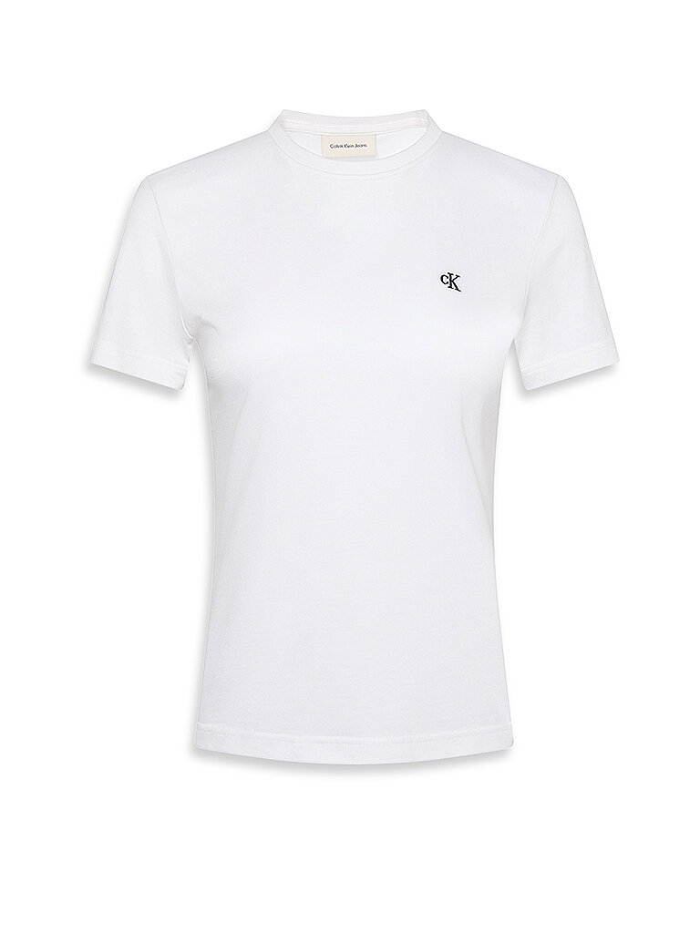 Calvin Klein Jeans T-shirt à Manches Courtes Lv047b224g Bright White S Femme